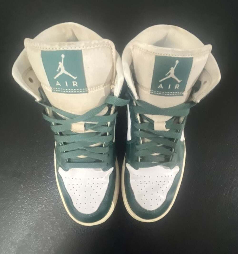 Nike Air Jordan 1 Mid White Oxidized Green Sail Women's Sneakers